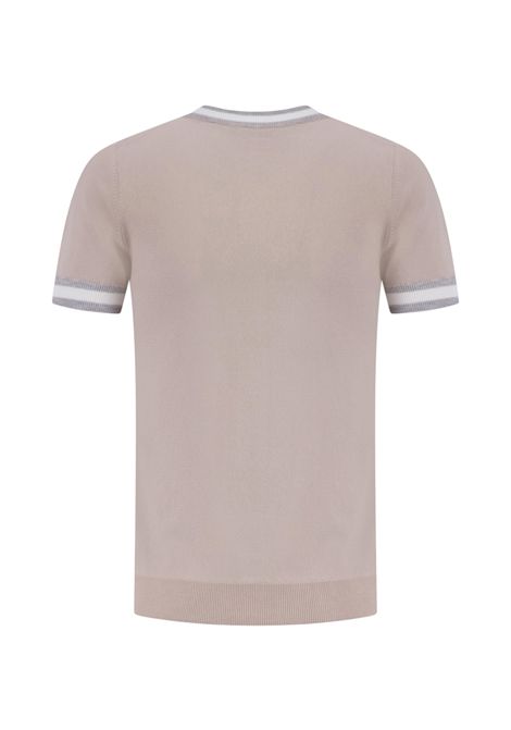 T-shirt Gran sasso uomo 5713520671 Beige cotone girocollo maniche a contratso vestibilità comoda e regolare Gran sasso | T-shirt | 5713520671010